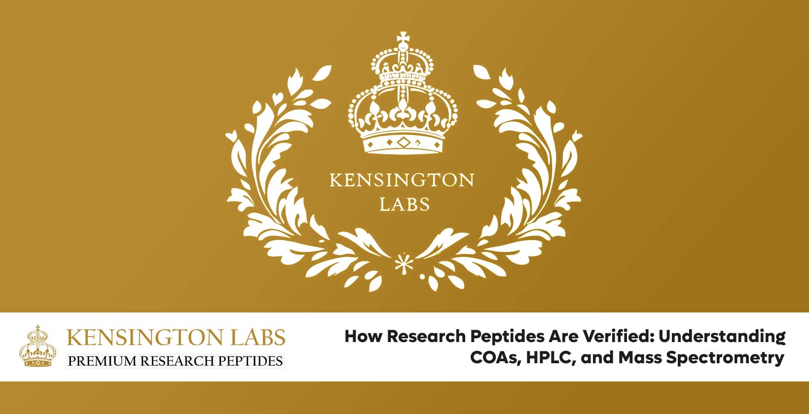 Kensington Labs blog post featured article including the kensington labs crest in white on a gold gradient background and the title of the article