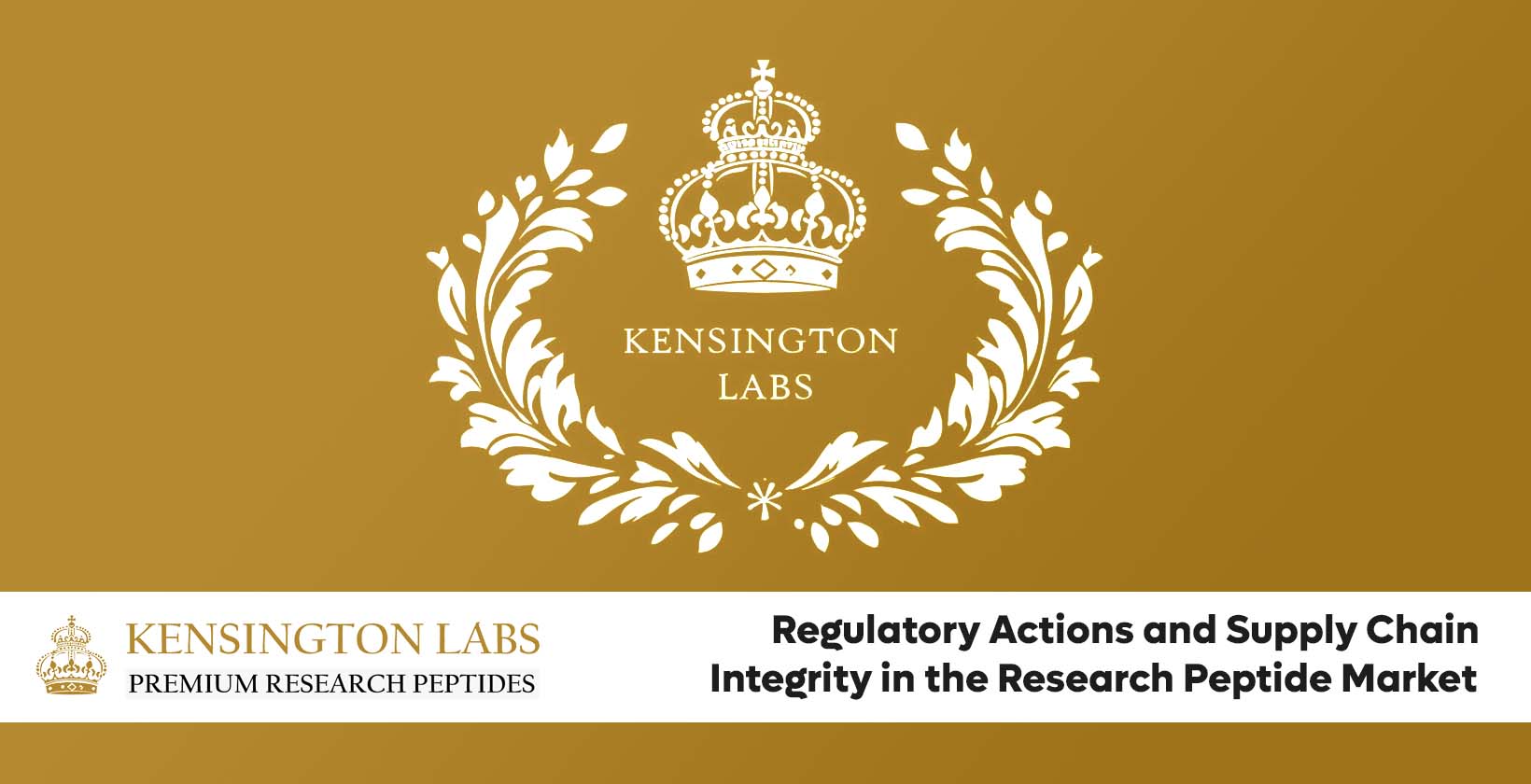Kensington Labs blog post featured article including the kensington labs crest in white on a gold gradient background and the title of the article